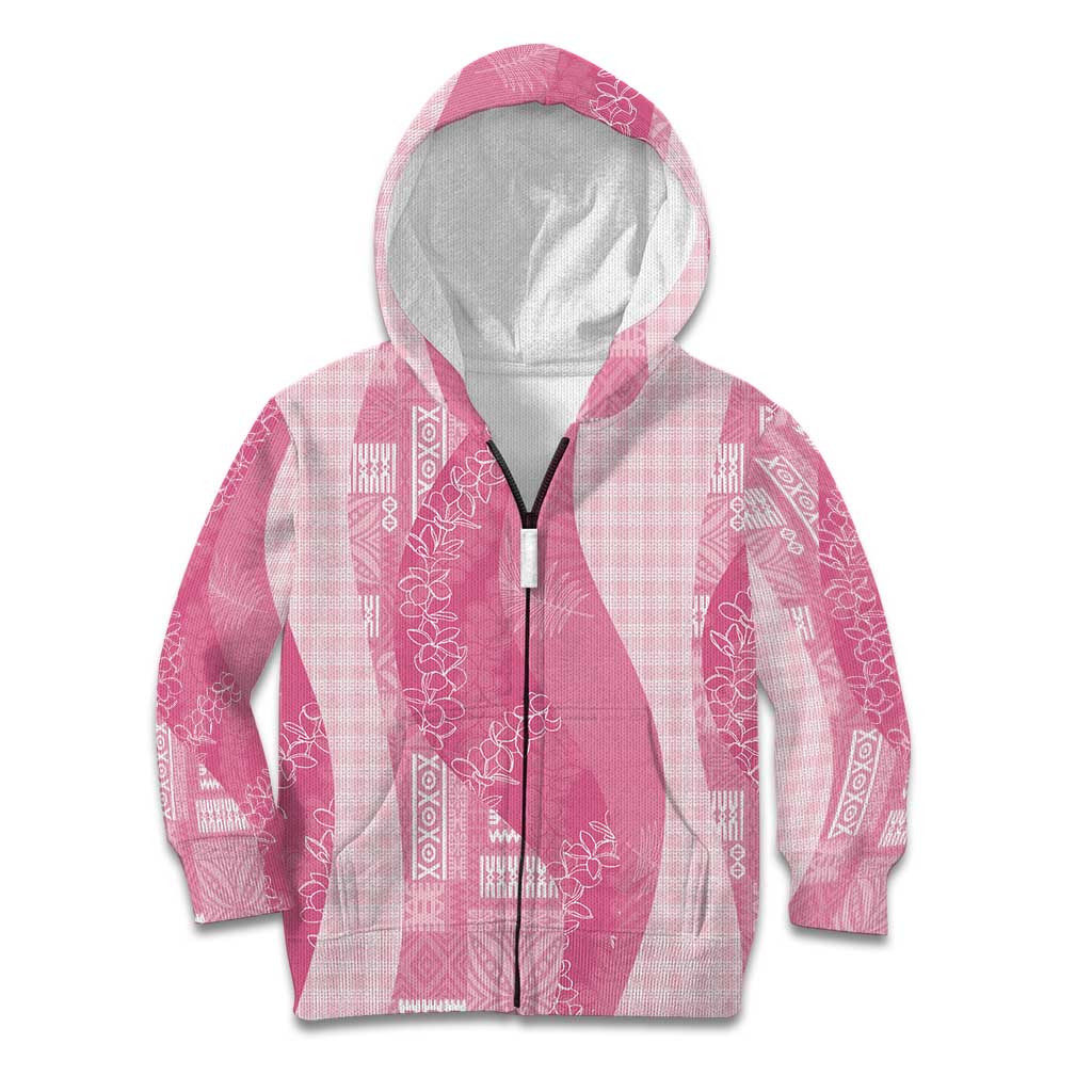 Polynesian Tribal Pattern Patchwork Picturesque Kid Hoodie Rose Pink LT7 Zip Hoodie Rose Pink - Polynesian Pride