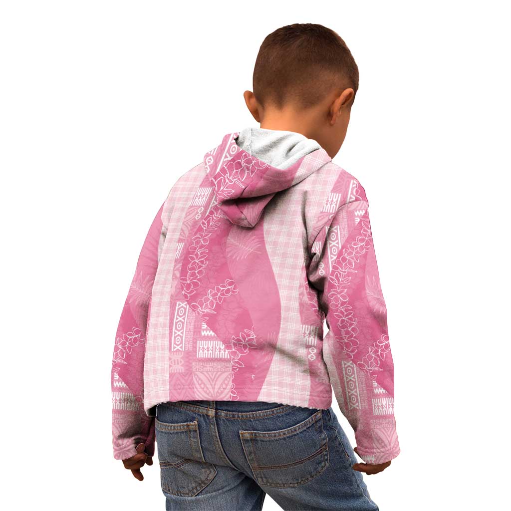 Polynesian Tribal Pattern Patchwork Picturesque Kid Hoodie Rose Pink LT7 - Polynesian Pride