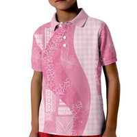 Polynesian Tribal Pattern Patchwork Picturesque Kid Polo Shirt Rose Pink LT7 Kid Rose Pink - Polynesian Pride