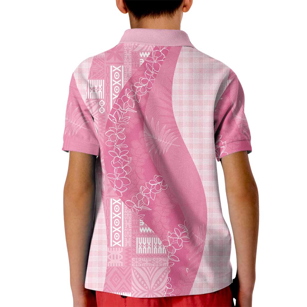 Polynesian Tribal Pattern Patchwork Picturesque Kid Polo Shirt Rose Pink LT7 - Polynesian Pride