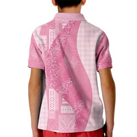 Polynesian Tribal Pattern Patchwork Picturesque Kid Polo Shirt Rose Pink LT7 - Polynesian Pride