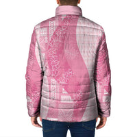 Polynesian Tribal Pattern Patchwork Picturesque Padded Jacket Rose Pink LT7 - Polynesian Pride