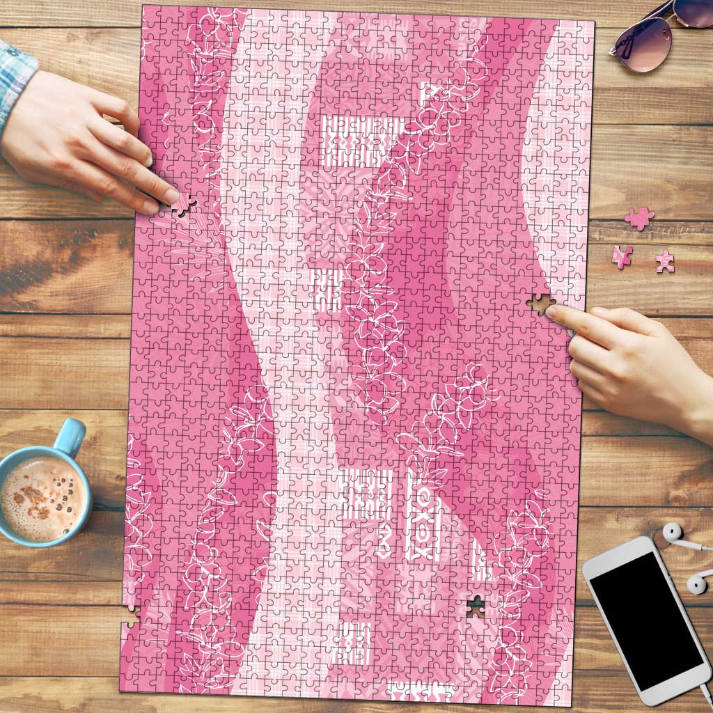 Polynesian Tribal Pattern Patchwork Picturesque Puzzle Rose Pink LT7 Rose Pink - Polynesian Pride