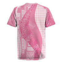 Polynesian Tribal Pattern Patchwork Picturesque Rugby Jersey Rose Pink LT7 - Polynesian Pride