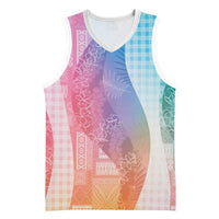 Polynesian Tribal Pattern Patchwork Picturesque Basketball Jersey Holographic LT7 Unisex Holographic - Polynesian Pride