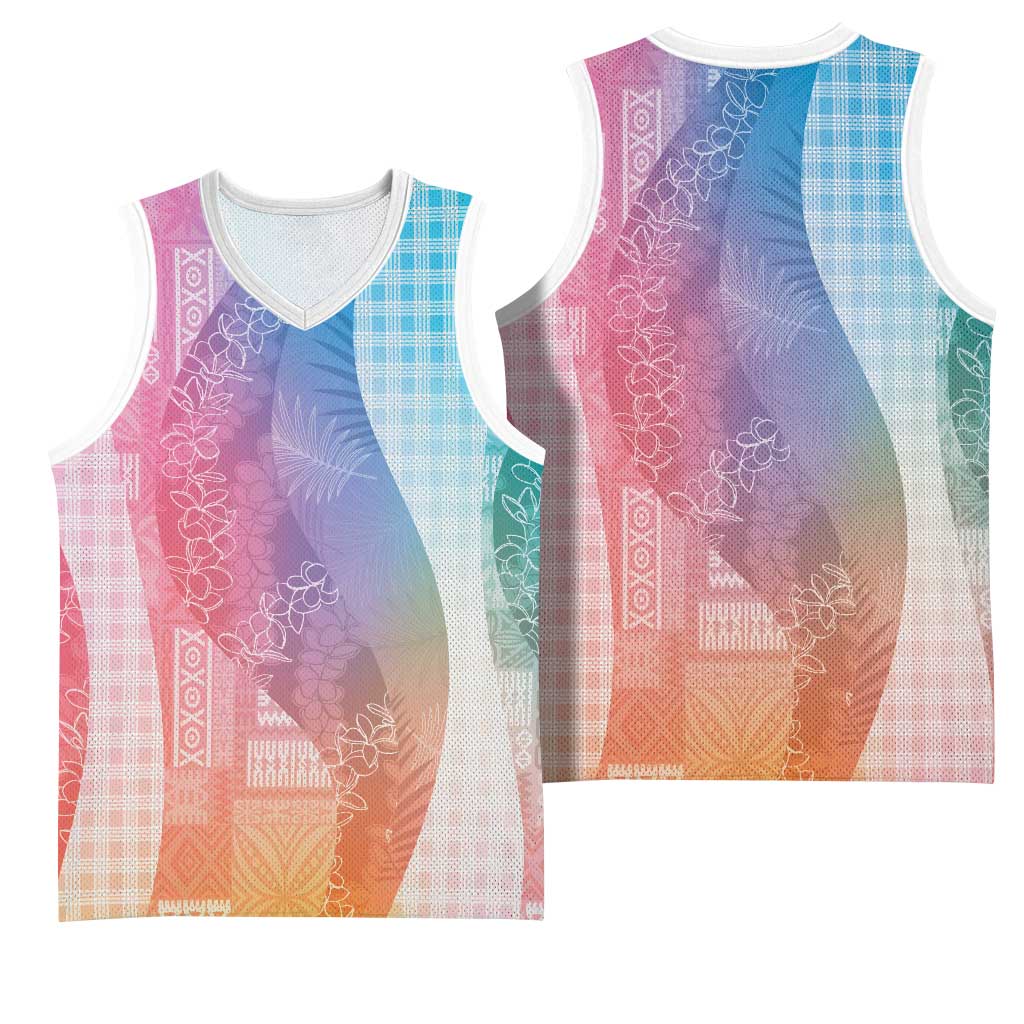 Polynesian Tribal Pattern Patchwork Picturesque Basketball Jersey Holographic LT7 - Polynesian Pride