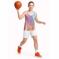 Polynesian Tribal Pattern Patchwork Picturesque Basketball Jersey Holographic LT7 - Polynesian Pride