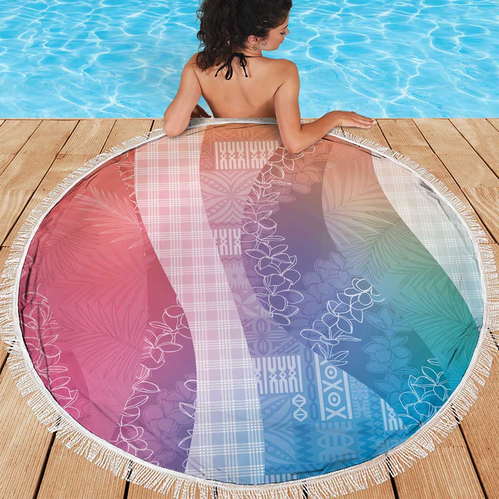 Polynesian Tribal Pattern Patchwork Picturesque Beach Blanket Holographic LT7 - Polynesian Pride