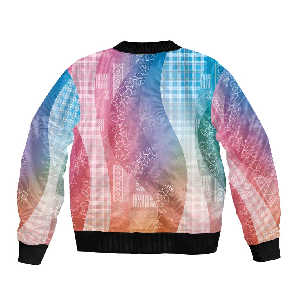 Polynesian Tribal Pattern Patchwork Picturesque Bomber Jacket Holographic LT7 - Polynesian Pride