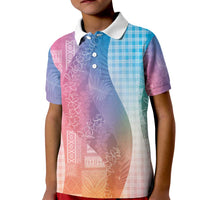 Polynesian Tribal Pattern Patchwork Picturesque Kid Polo Shirt Holographic LT7 Kid Holographic - Polynesian Pride