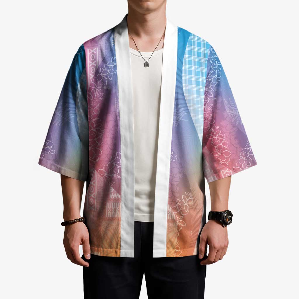 Polynesian Tribal Pattern Patchwork Picturesque Kimono Holographic LT7 - Polynesian Pride