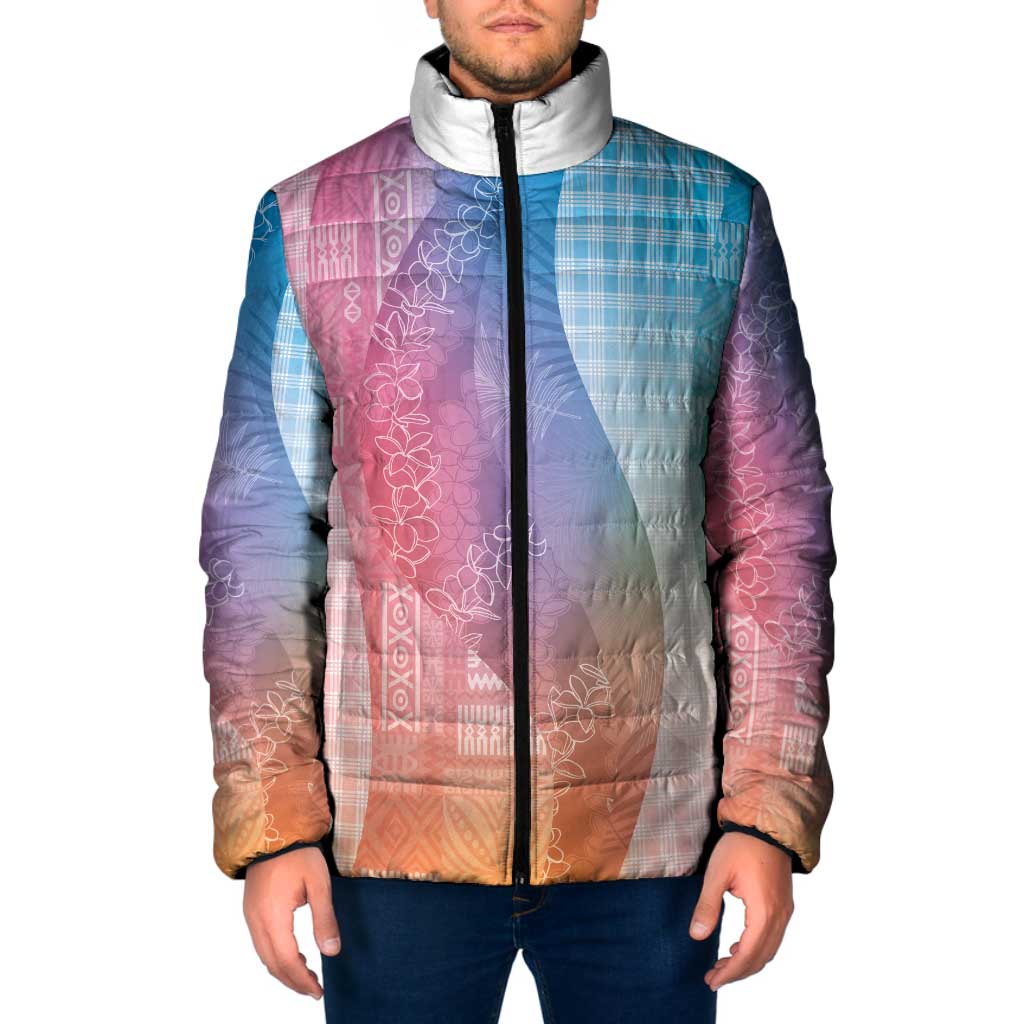 Polynesian Tribal Pattern Patchwork Picturesque Padded Jacket Holographic LT7 Men Holographic - Polynesian Pride