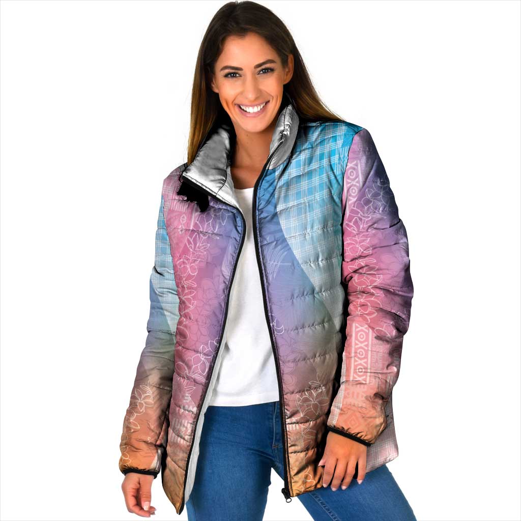 Polynesian Tribal Pattern Patchwork Picturesque Padded Jacket Holographic LT7 Women Holographic - Polynesian Pride