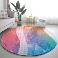 Polynesian Tribal Pattern Patchwork Picturesque Round Carpet Holographic LT7 - Polynesian Pride