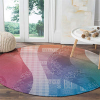 Polynesian Tribal Pattern Patchwork Picturesque Round Carpet Holographic LT7 - Polynesian Pride