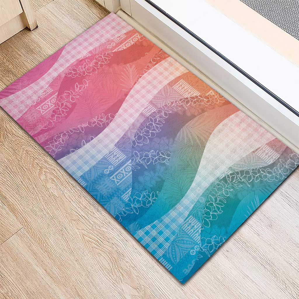 Polynesian Tribal Pattern Patchwork Picturesque Rubber Doormat Holographic LT7 - Polynesian Pride
