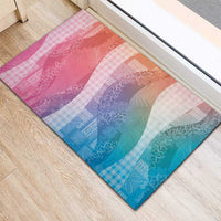 Polynesian Tribal Pattern Patchwork Picturesque Rubber Doormat Holographic LT7 - Polynesian Pride
