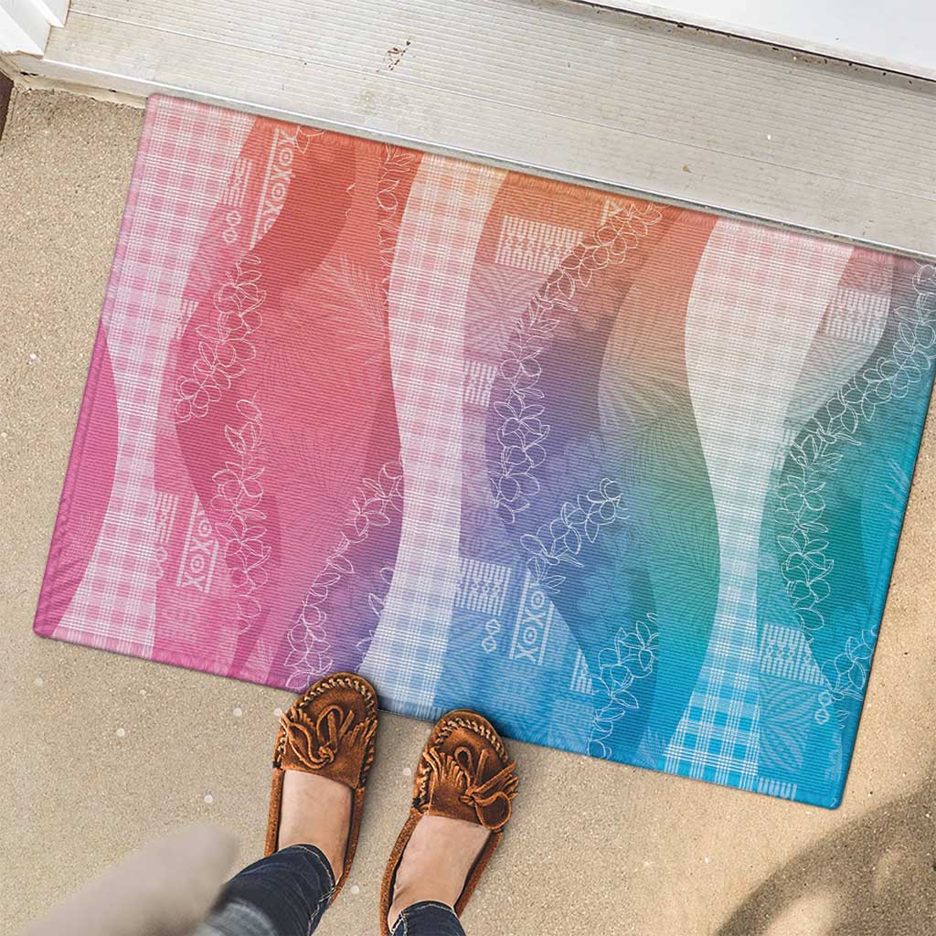 Polynesian Tribal Pattern Patchwork Picturesque Rubber Doormat Holographic LT7 - Polynesian Pride