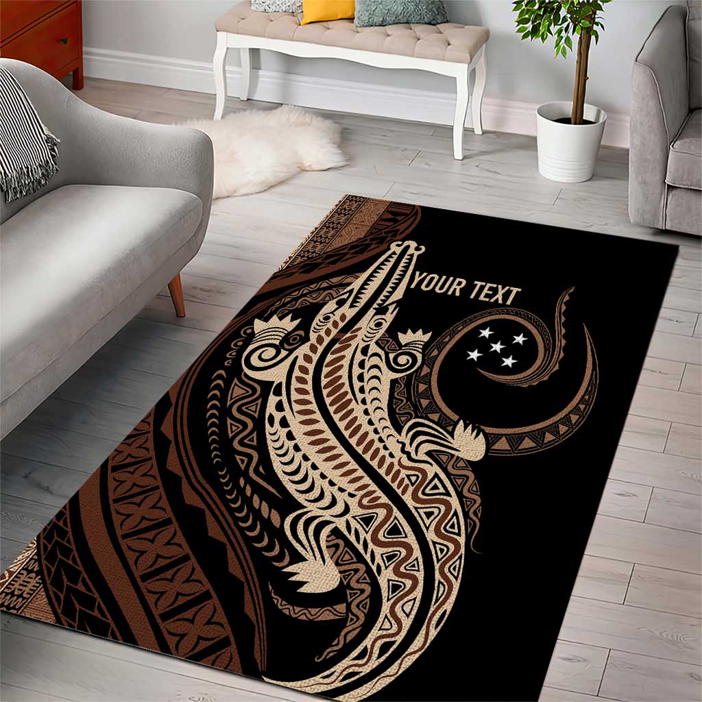 Personalized Solomon Islands Crocodile Area Rug Hapi Isles - Independence Anniversary LT7 - Polynesian Pride
