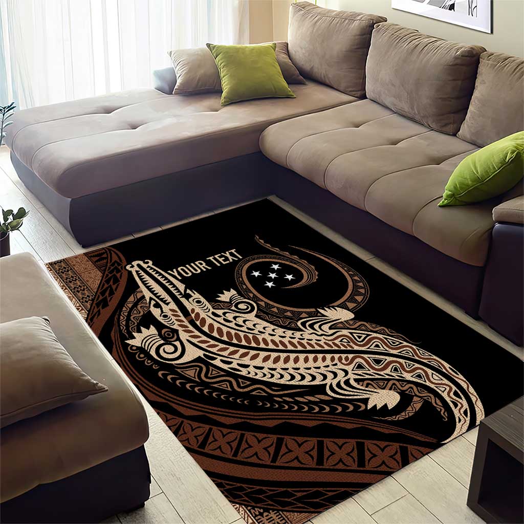 Personalized Solomon Islands Crocodile Area Rug Hapi Isles - Independence Anniversary LT7 - Polynesian Pride