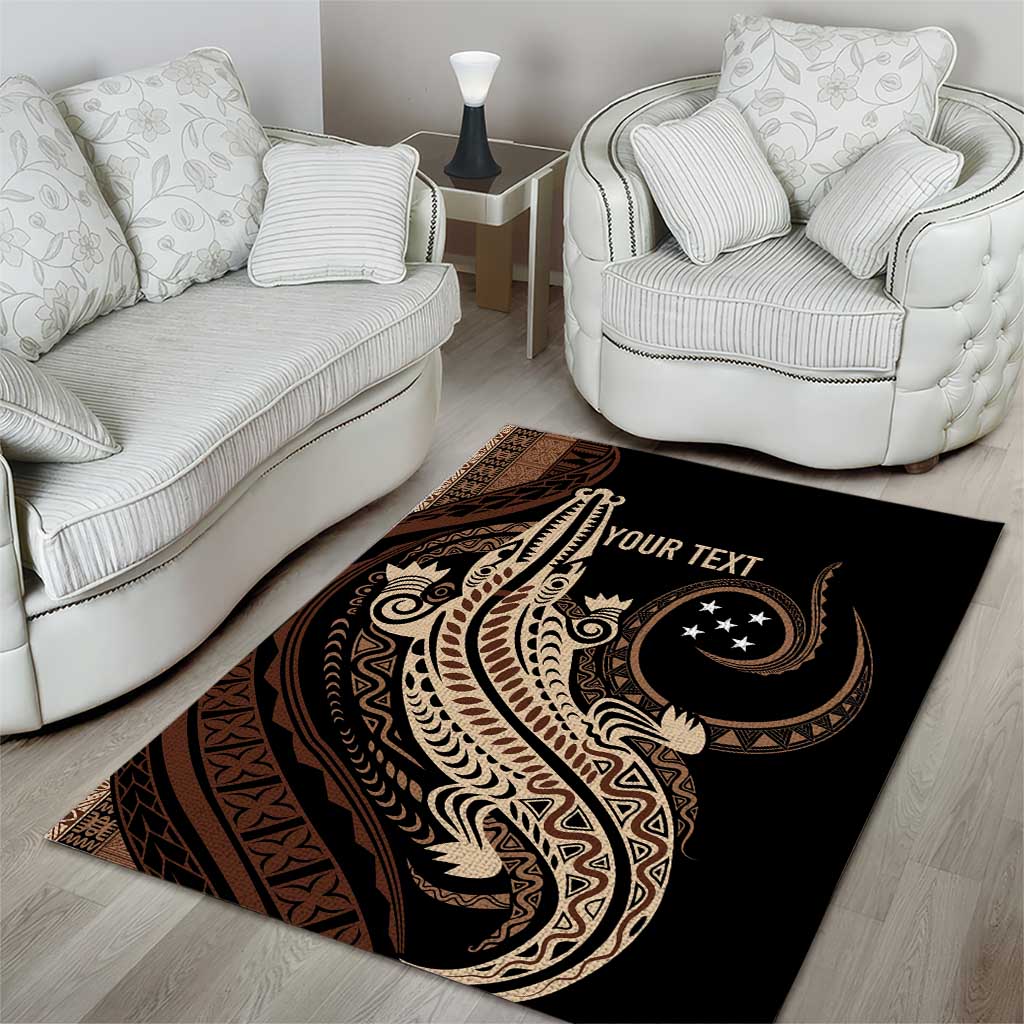 Personalized Solomon Islands Crocodile Area Rug Hapi Isles - Independence Anniversary LT7 - Polynesian Pride