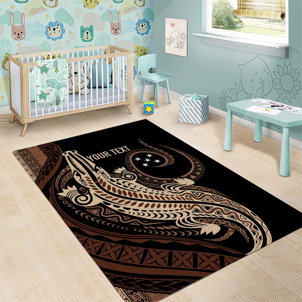 Personalized Solomon Islands Crocodile Area Rug Hapi Isles - Independence Anniversary LT7 - Polynesian Pride