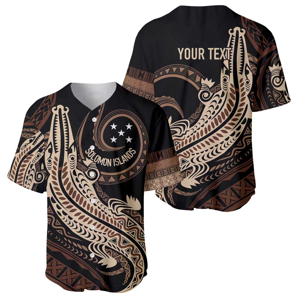 Personalized Solomon Islands Crocodile Baseball Jersey Hapi Isles - Independence Anniversary