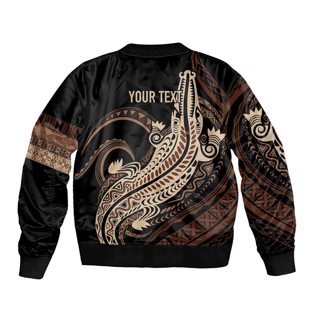 Personalized Solomon Islands Crocodile Bomber Jacket Hapi Isles - Independence Anniversary