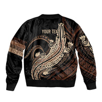 Personalized Solomon Islands Crocodile Bomber Jacket Hapi Isles - Independence Anniversary