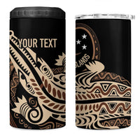 Personalized Solomon Islands Crocodile 4 in 1 Can Cooler Tumbler Hapi Isles - Independence Anniversary LT7 One Size: 16 oz Brown - Polynesian Pride