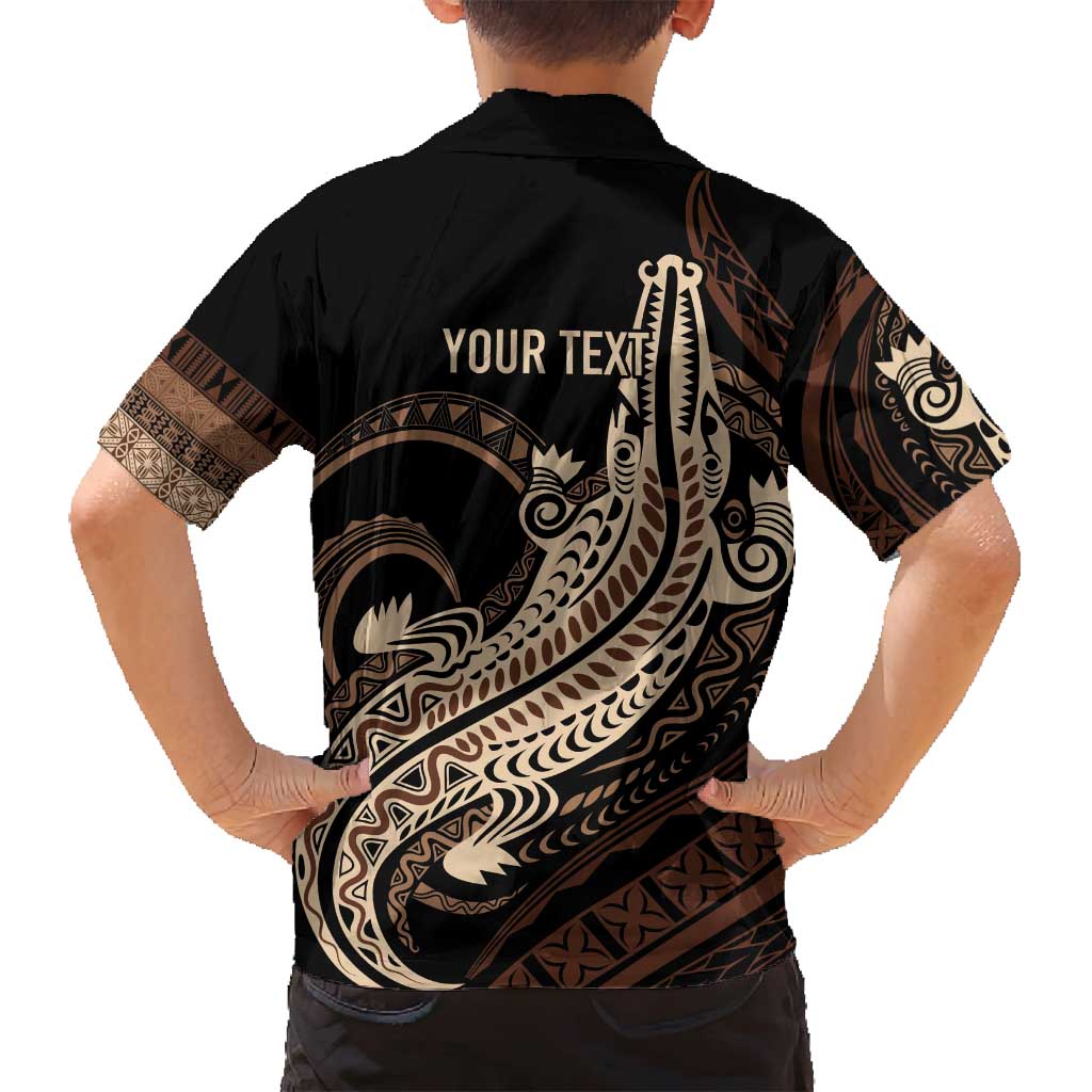 Personalized Solomon Islands Crocodile Family Matching Off Shoulder Maxi Dress and Hawaiian Shirt Hapi Isles - Independence Anniversary LT7 - Polynesian Pride