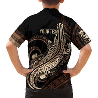 Personalized Solomon Islands Crocodile Family Matching Off Shoulder Maxi Dress and Hawaiian Shirt Hapi Isles - Independence Anniversary LT7 - Polynesian Pride