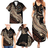 Personalized Solomon Islands Crocodile Family Matching Summer Maxi Dress and Hawaiian Shirt Hapi Isles - Independence Anniversary LT7 - Polynesian Pride