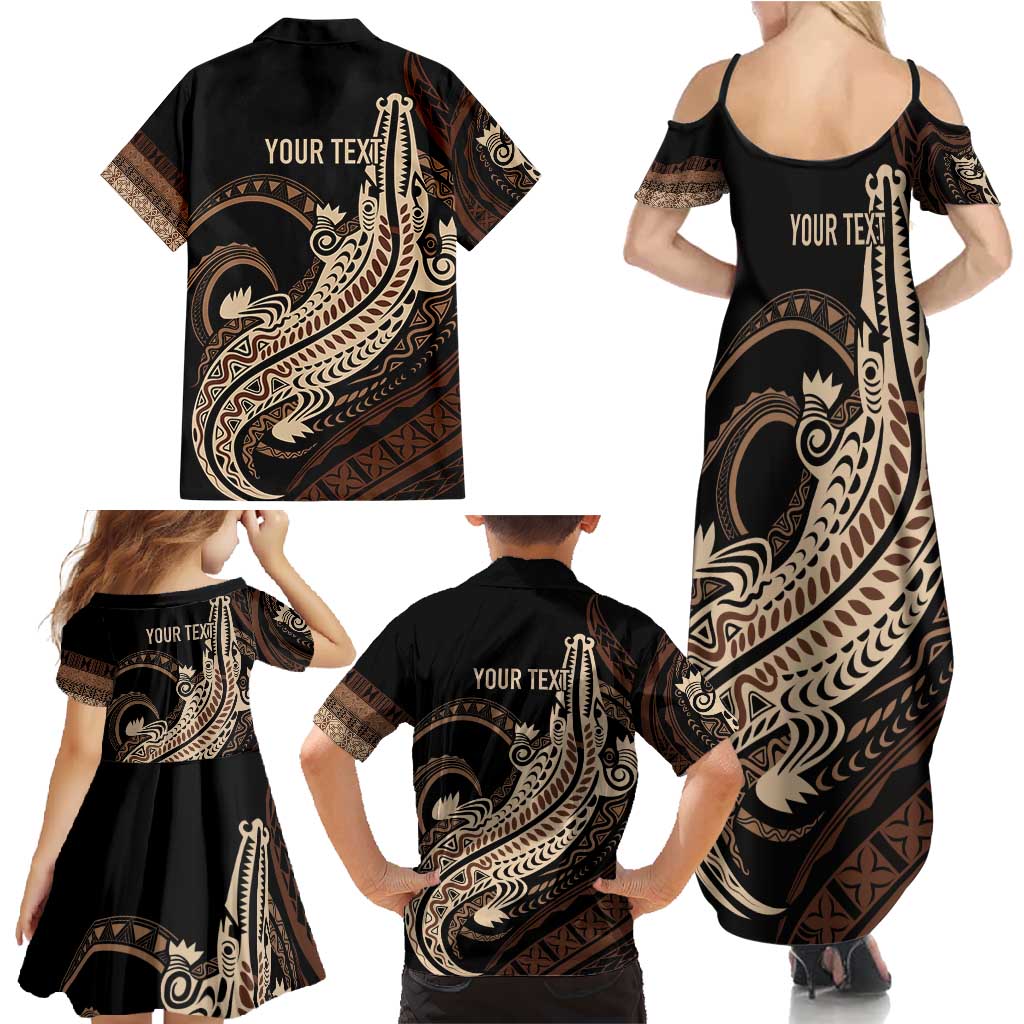 Personalized Solomon Islands Crocodile Family Matching Summer Maxi Dress and Hawaiian Shirt Hapi Isles - Independence Anniversary LT7 - Polynesian Pride