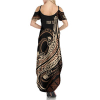 Personalized Solomon Islands Crocodile Family Matching Summer Maxi Dress and Hawaiian Shirt Hapi Isles - Independence Anniversary LT7 - Polynesian Pride