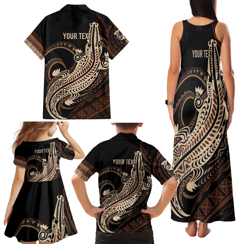 Personalized Solomon Islands Crocodile Family Matching Tank Maxi Dress and Hawaiian Shirt Hapi Isles - Independence Anniversary LT7 - Polynesian Pride