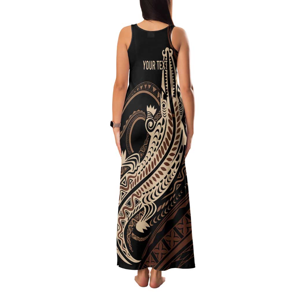 Personalized Solomon Islands Crocodile Family Matching Tank Maxi Dress and Hawaiian Shirt Hapi Isles - Independence Anniversary LT7 - Polynesian Pride