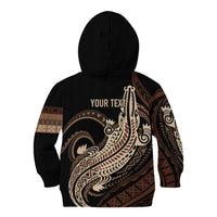Personalized Solomon Islands Crocodile Kid Hoodie Hapi Isles - Independence Anniversary