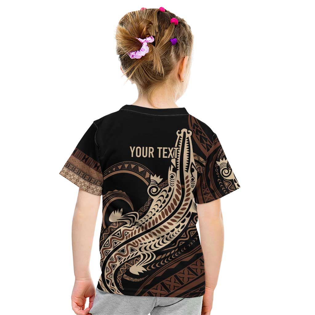 Personalized Solomon Islands Crocodile Kid T Shirt Hapi Isles - Independence Anniversary