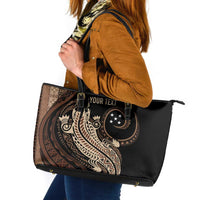 Personalized Solomon Islands Crocodile Leather Tote Bag Hapi Isles - Independence Anniversary