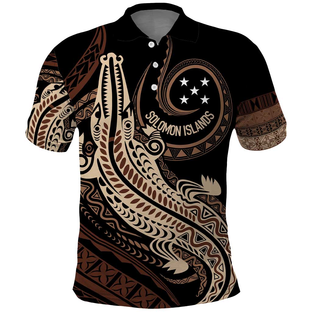 Personalized Solomon Islands Crocodile Polo Shirt Hapi Isles - Independence Anniversary