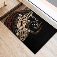 Personalized Solomon Islands Crocodile Rubber Doormat Hapi Isles - Independence Anniversary