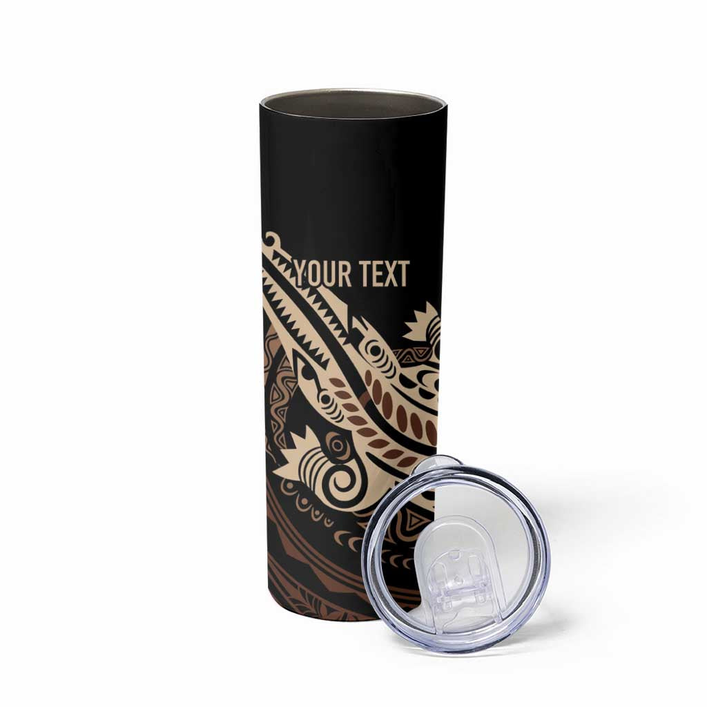 Personalized Solomon Islands Crocodile Skinny Tumbler Hapi Isles - Independence Anniversary LT7 - Polynesian Pride