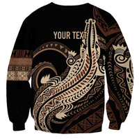Personalized Solomon Islands Crocodile Sweatshirt Hapi Isles - Independence Anniversary