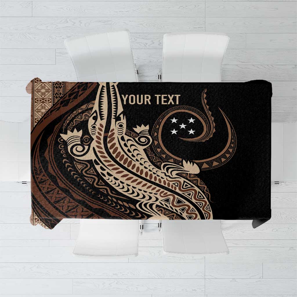 Personalized Solomon Islands Crocodile Tablecloth Hapi Isles - Independence Anniversary