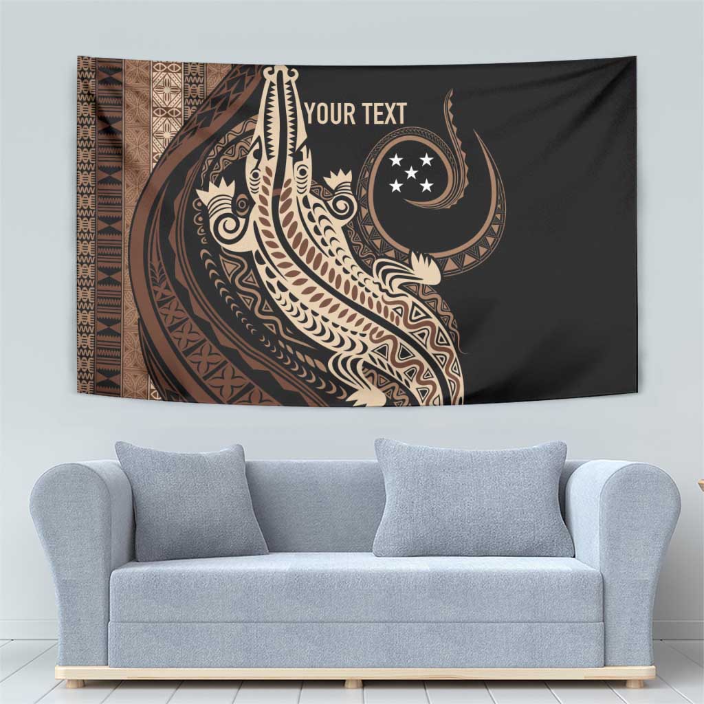 Personalized Solomon Islands Crocodile Tapestry Hapi Isles - Independence Anniversary
