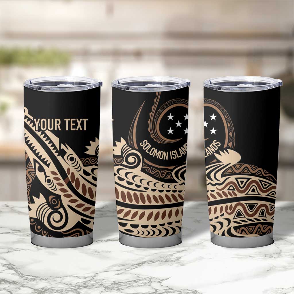 Personalized Solomon Islands Crocodile Tumbler Cup Hapi Isles - Independence Anniversary LT7 - Polynesian Pride