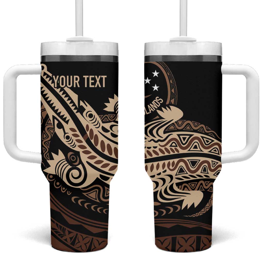 Personalized Solomon Islands Crocodile Tumbler With Handle Hapi Isles - Independence Anniversary LT7 One Size: 40 oz Brown - Polynesian Pride