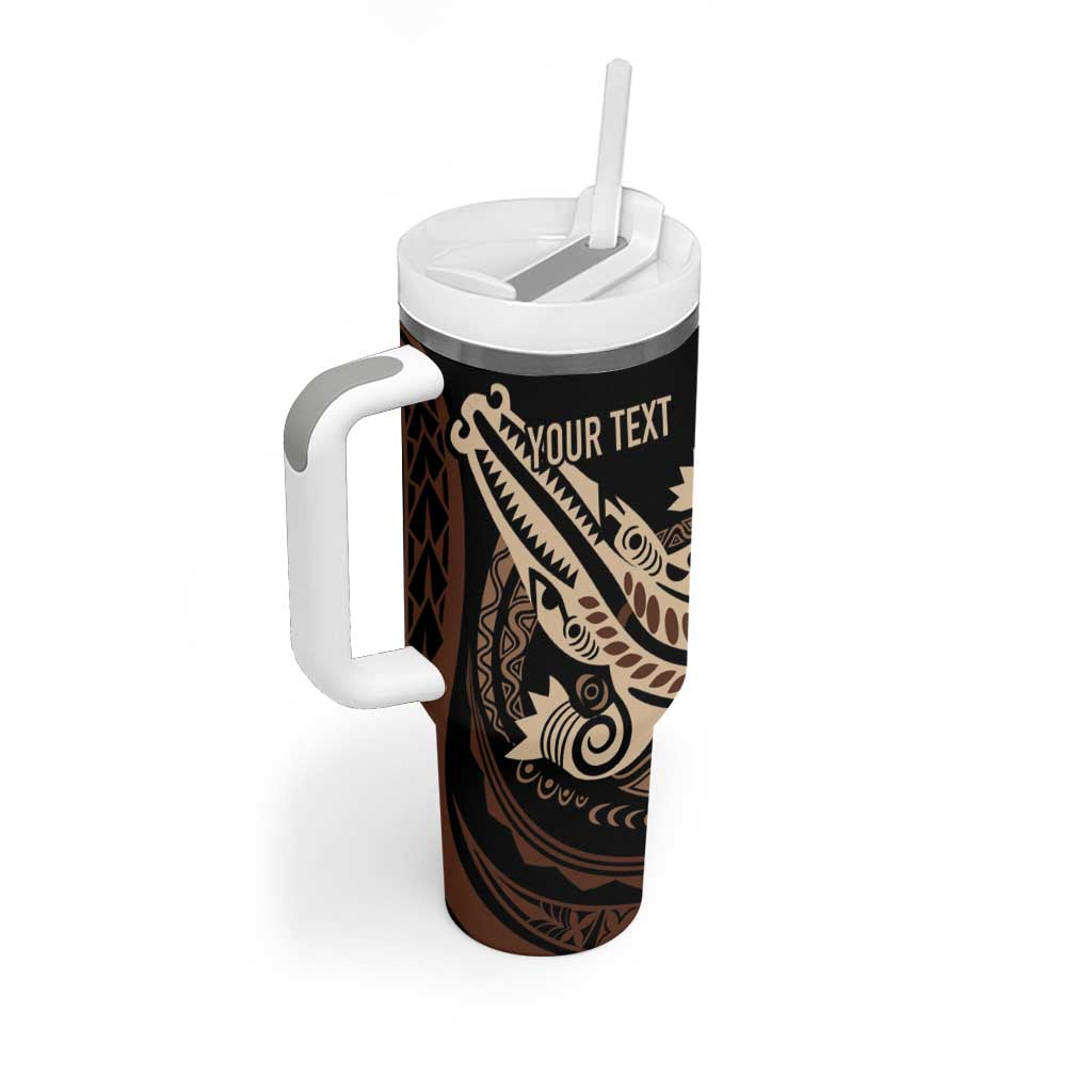 Personalized Solomon Islands Crocodile Tumbler With Handle Hapi Isles - Independence Anniversary LT7 - Polynesian Pride