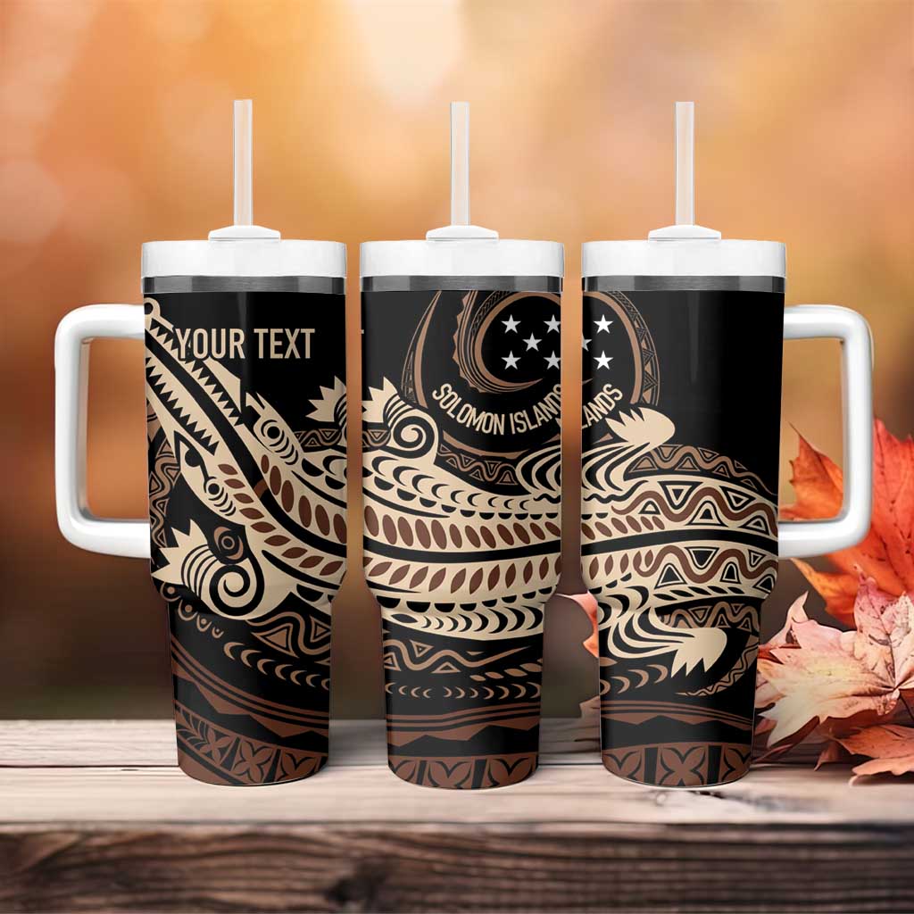 Personalized Solomon Islands Crocodile Tumbler With Handle Hapi Isles - Independence Anniversary LT7 - Polynesian Pride
